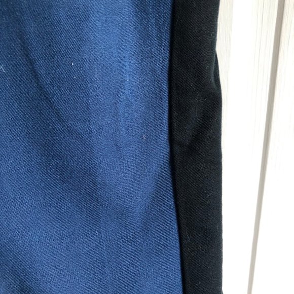 Stretch Extensible Navy Blue & Black Ankle Pants - Picture 3 of 4